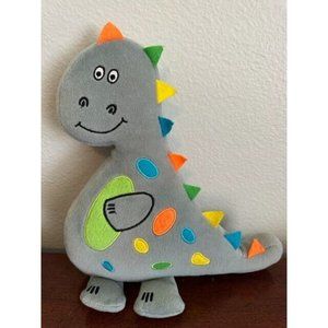Stephan Baby Plush Dinosaur Gray Colorful T-Rex Stuffed Animal Soft Crib Toy fla